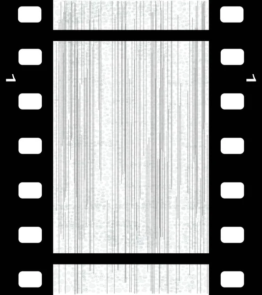Una Tira Película Blanco Con Grano Daño — Archivo Imágenes Vectoriales