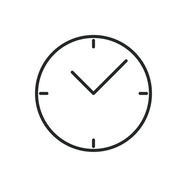 Значок Линии Часов Белом Фоне Векторная Иллюстрация — стоковый вектор
