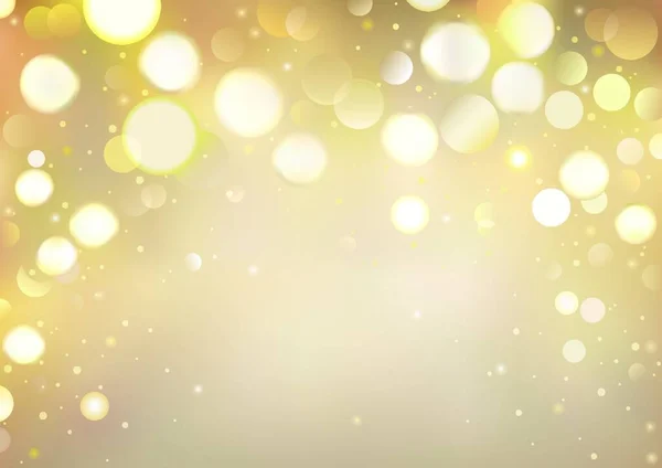 黄金輝くライト メリー クリスマス 誕生日のお祝いイラストと異なる休日プロジェクト ベクトルの背景のボケ味 — ストックベクタ