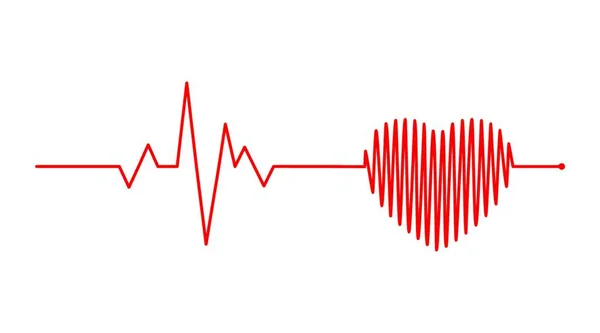 Ritmo Cardiaco Elettrocardiogramma Ecg Segnale Ekg Cuore Battito Impulso Linea — Vettoriale Stock