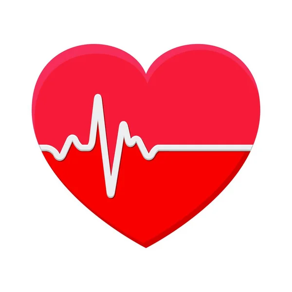 Сердце Экг Экг Сигнал Сердечный Ритм Дизайн Импульсной Линии Дизайн — стоковый вектор