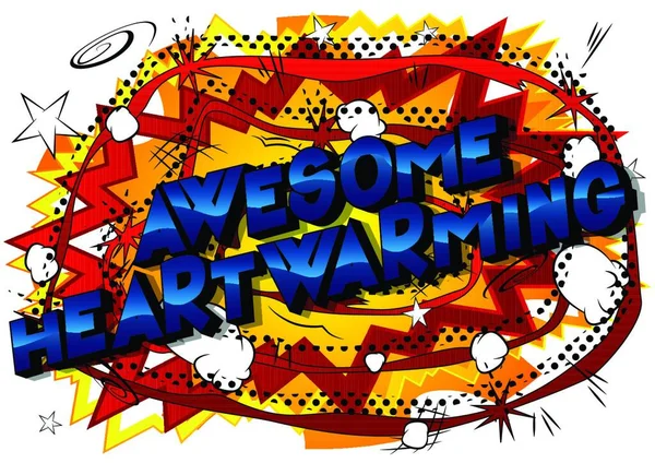 Awesome Heartwarming Vector Illustrated Comic Book Style Phrase Abstract Background — ストックベクタ