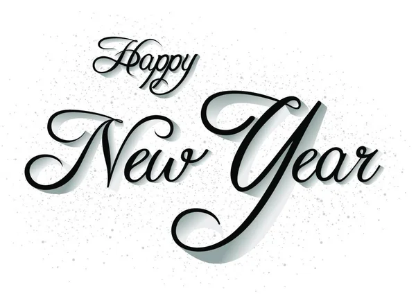 Happy New Year Inscriptie White Glittering Achtergrond Met Schaduwen Illustratie — Stockvector