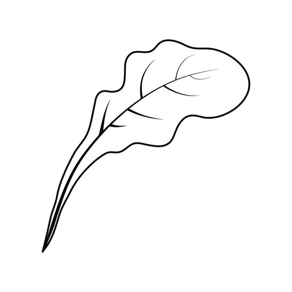 Начерк Дизайну Значка Овочевого Листа Ізольовано Білому Тлі — стоковий вектор