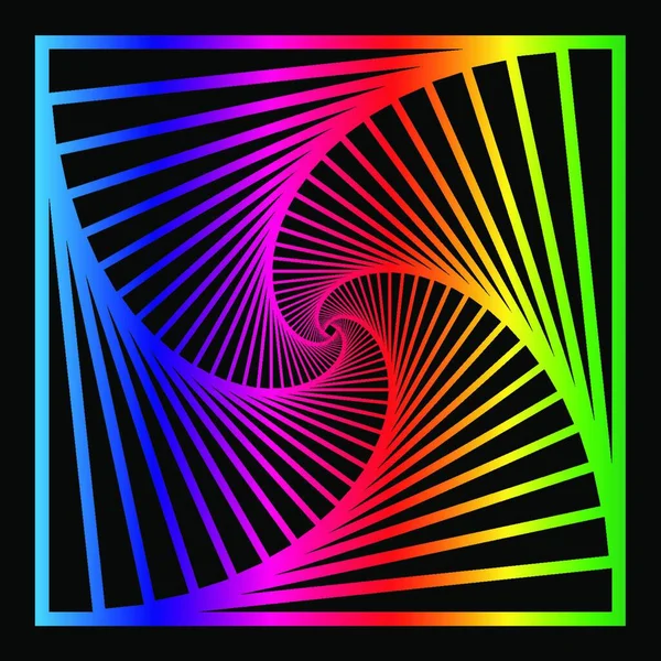 Внутрішній Концентричний Обертовий Спірально Квадратний Абстрактний Геометричний Фон Сходи Оптичний — стоковий вектор