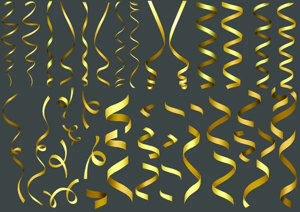 Collezione Golden Confetti Elementi Grafici Dettagliati Vostro Progetto Disegni Illustrazioni — Vettoriale Stock