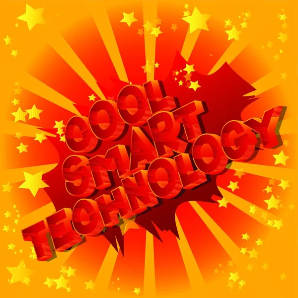 Cool Smart Technology Vector Illustré Phrase Style Bande Dessinée Sur — Image vectorielle