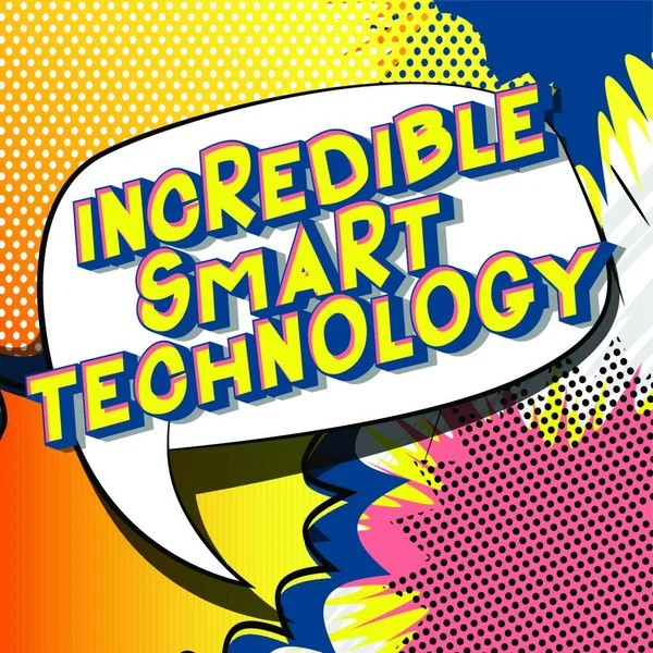 Incredible Smart Technology Векторная Иллюстрированная Фраза Стиле Комиксов Абстрактном Фоне — стоковый вектор