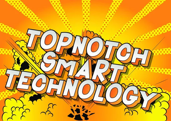 Prvotřídní Technologie Smart Vektor Ilustrovaný Komiks Styl Fráze Abstraktní Pozadí — Stockový vektor