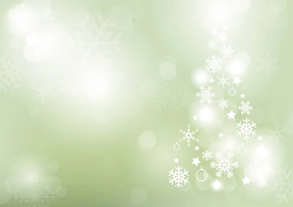 雪片做成的形状圣诞树的Bokeh冬季背景 彩色图解 — 图库矢量图片