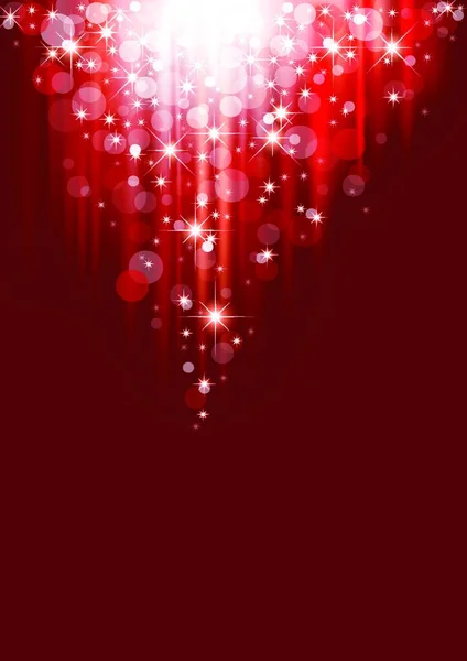 Red Christmas Bokeh Light Background Illustrazione Astratta Vettore — Vettoriale Stock