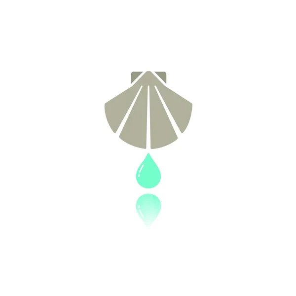 Taufe Flache Farbe Symbol Mit Reflexion Vektorillustration — Stockvektor