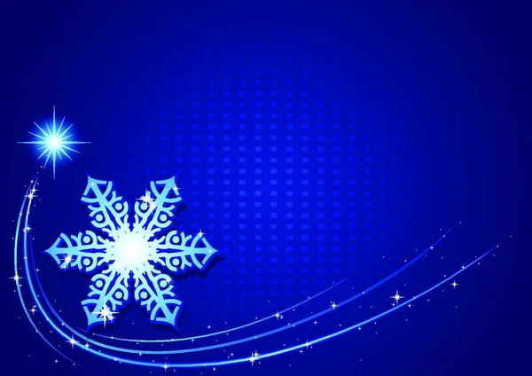 Flocon Neige Demi Teinte Bleu Noël Illustration Abstraite Vecteur — Image vectorielle