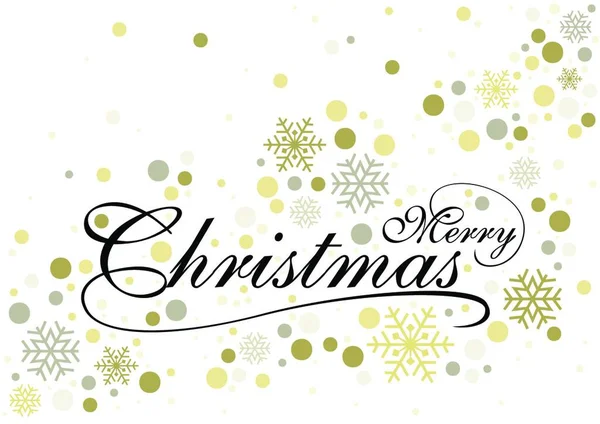 Feliz Navidad Con Oro Brillante Diseño Con Puntos Copos Nieve — Archivo Imágenes Vectoriales