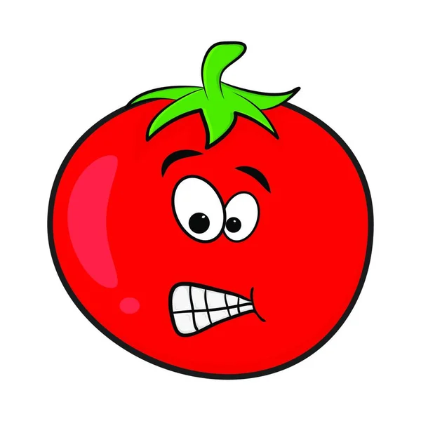 Funny Tomato Character Cartoon Design Isolated White Background — Stock Vector