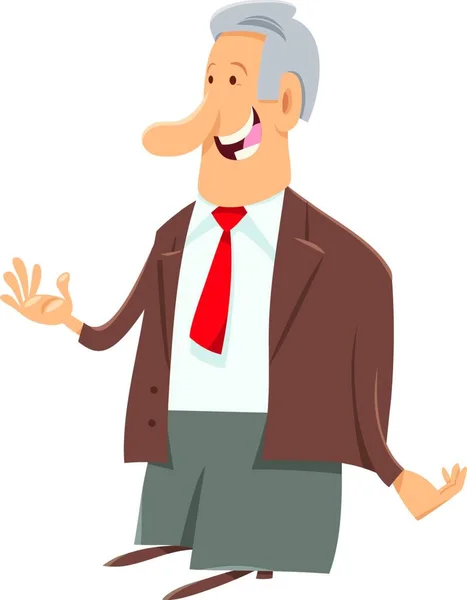 Cartoon Illustration Funny Man Businessman Character — Stock Vector