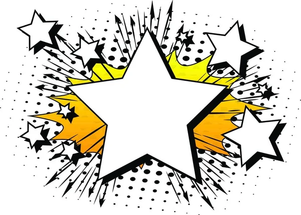 Fond Bande Dessinée Rétro Illustré Vectoriel Avec Grande Étoile Vierge — Image vectorielle