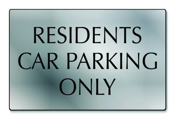 Metal Residents Car Parking Only Sign White Background — Stock Vector