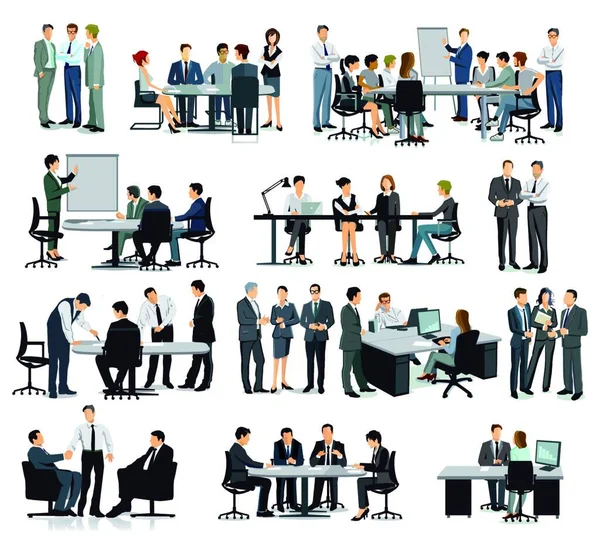 Training Meeting Discussion Group — Stock Vector