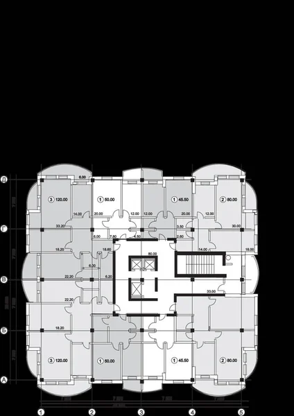 Plan Für Ein Mehrfamilienhaus — Stockvektor