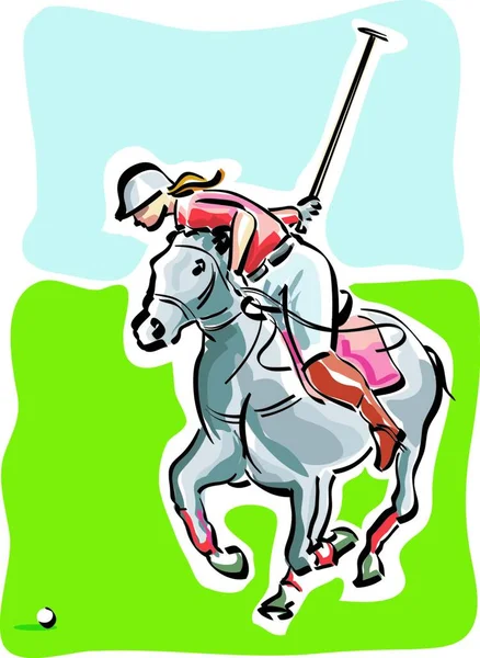 Illustratie Van Een Polospeler — Stockvector