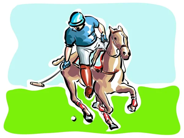 Illustratie Van Een Polospeler — Stockvector