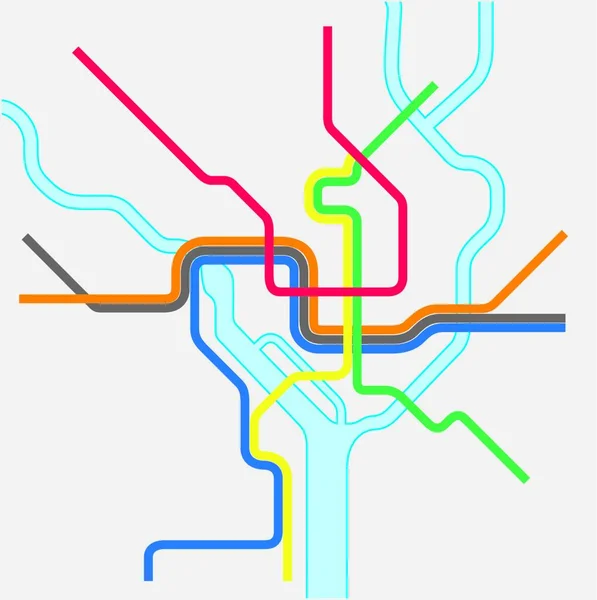 Plano Del Metro Washington Estados Unidos — Archivo Imágenes Vectoriales