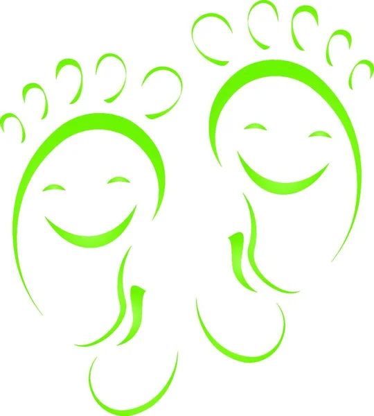 Voeten Glimlach Voetverzorging Naturopaten Wellness Spa Massage Logo — Stockvector