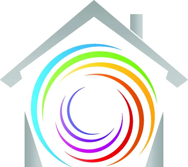 Spiral Gökkuşağı Ressam Matbaa Logo — Stok Vektör