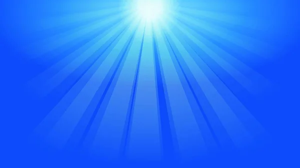 Vigas Luz Céu Azul Sol Fundo — Vetor de Stock