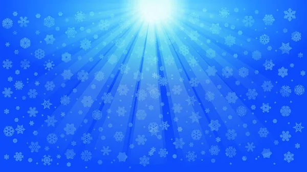 Işık Demetleri Gökyüzü Kar Kar Kar Tanesi Kış Arkaplan — Stok Vektör