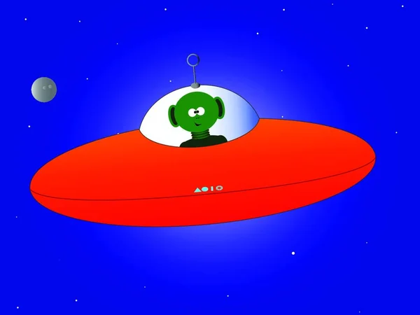 Soucoupe Volante Extraterrestre Sur Fond Étoilé — Image vectorielle