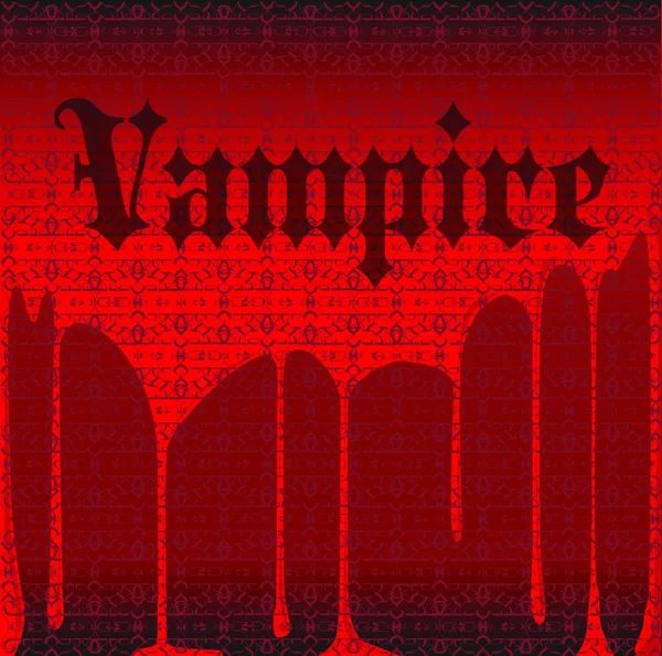 Fond Rouge Sang Avec Motif Lié Texte Vampire — Image vectorielle
