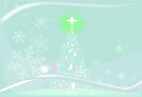 Uno Sfondo Blu Cartolina Natale Con Ghiaccioli Fiocchi Neve — Vettoriale Stock