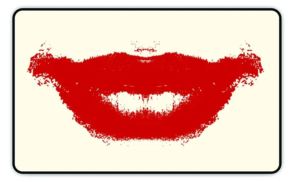 Una Insignia Labios Besándose Sobre Fondo Blanco — Vector de stock