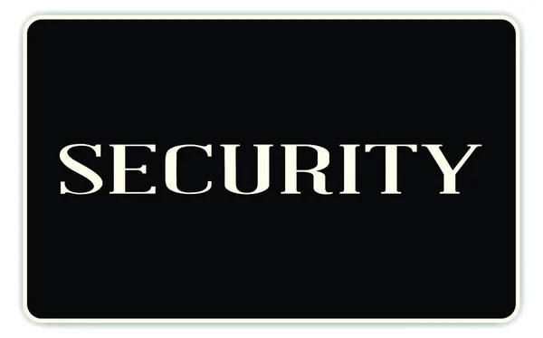 Σήμα Ασφαλείας Κείμενο Λευκό Φόντο — Διανυσματικό Αρχείο