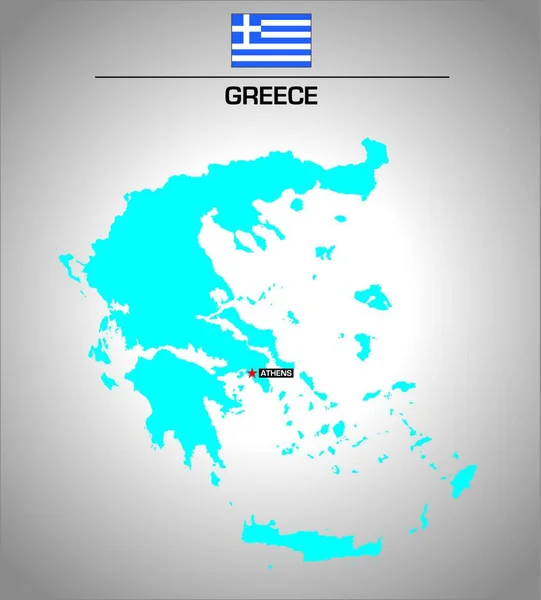 Mapa Simple Contorno Vectorial Grecia Con Bandera — Archivo Imágenes Vectoriales