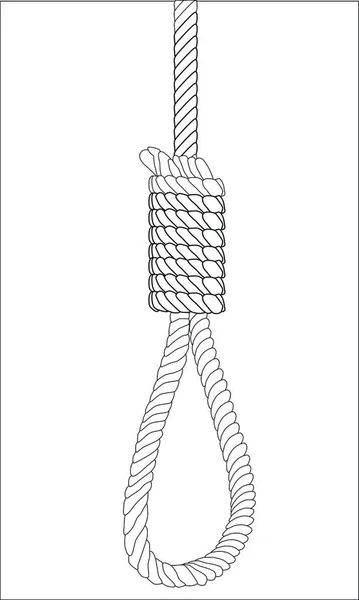 Sketch Hangman Noose White Background — Stock Vector