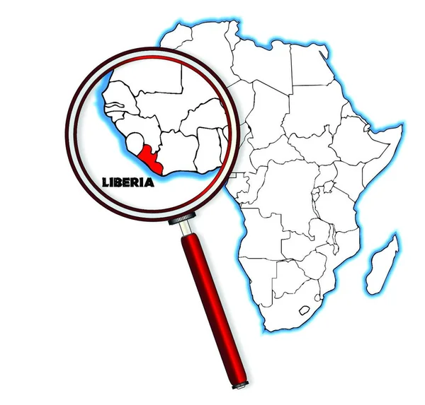 Ліберія Окреслює Карту Африки Білому Тлі — стоковий вектор
