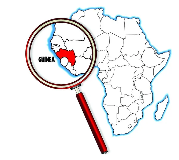 ギニアは白い背景を持つアフリカの地図に組み込まれている — ストックベクタ