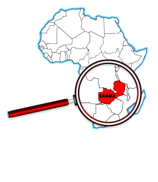 잠비아 지도에 배경이 아프리카 지도가 소개되어 — 스톡 벡터
