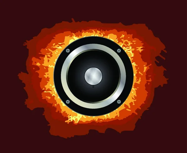 Typical Rock Band Loudspeaker Burning Explosion — Stock Vector