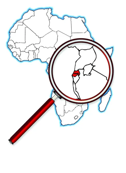 Ruanda Delinear Entrada Mapa África Sobre Fundo Branco — Vetor de Stock