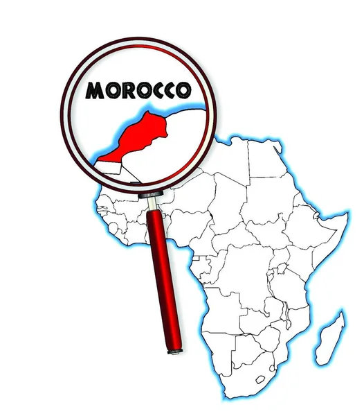 モロッコの概要は 白い背景にアフリカの地図に組み込まれています — ストックベクタ