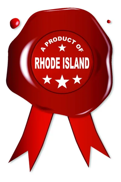 Wosk Pieczęć Tekstem Produkt Rhode Island — Wektor stockowy