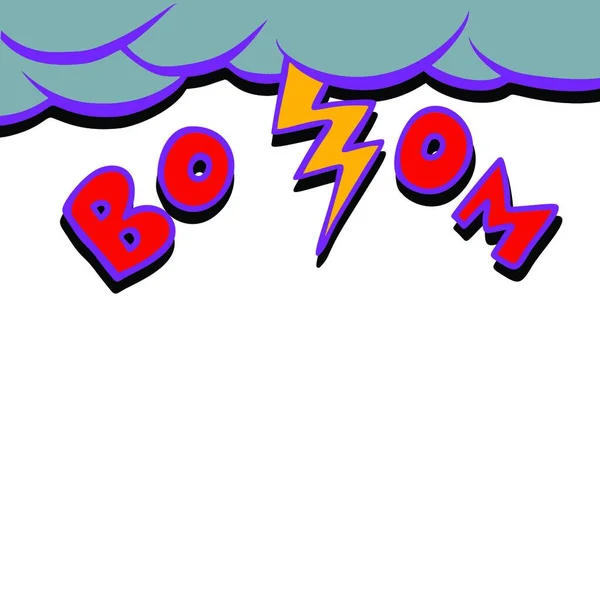 Onweer Blikseminslag Strip Cartoon Popart Retro Vectorillustratie Tekenen — Stockvector