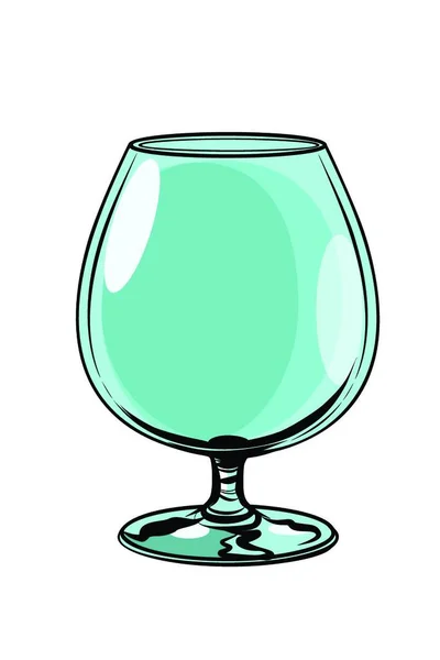 空になったグラスのゴブレットコミック漫画 Pop アート レトロなベクター グラフィックの描画 — ストックベクタ