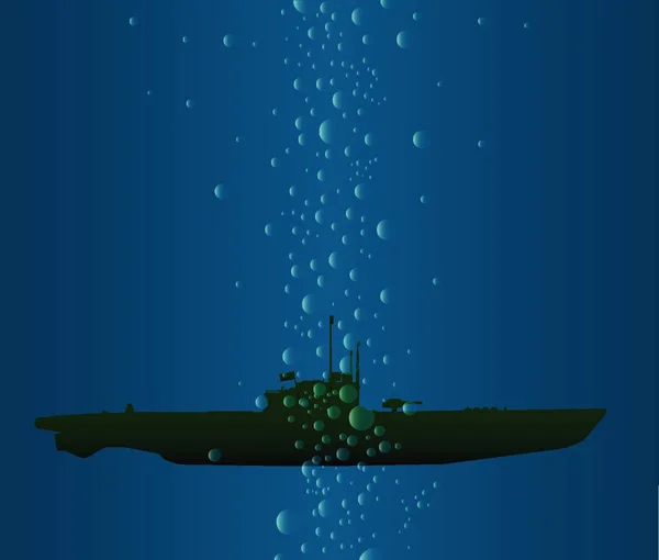 Typisk Tysk Ubåt Från Andra Världskriget — Stock vektor
