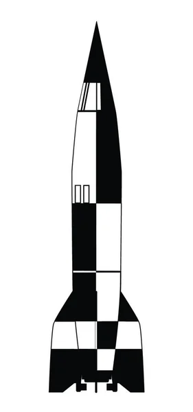 V2德国第二次世界大战火箭 背景为白色 — 图库矢量图片
