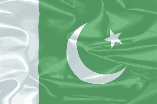 Flag Pakistan Silk Effect — Stock Vector